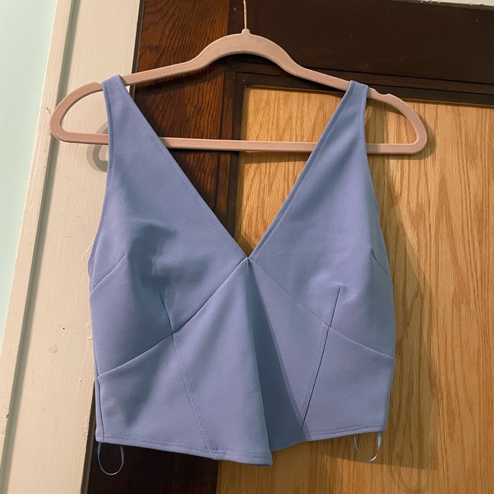 blue abercrombie & fitch crop corset style top